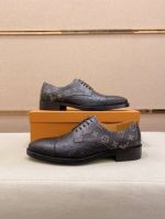 LV Black calfskin Leather Shoes-LV Man Business Leather Shoes
